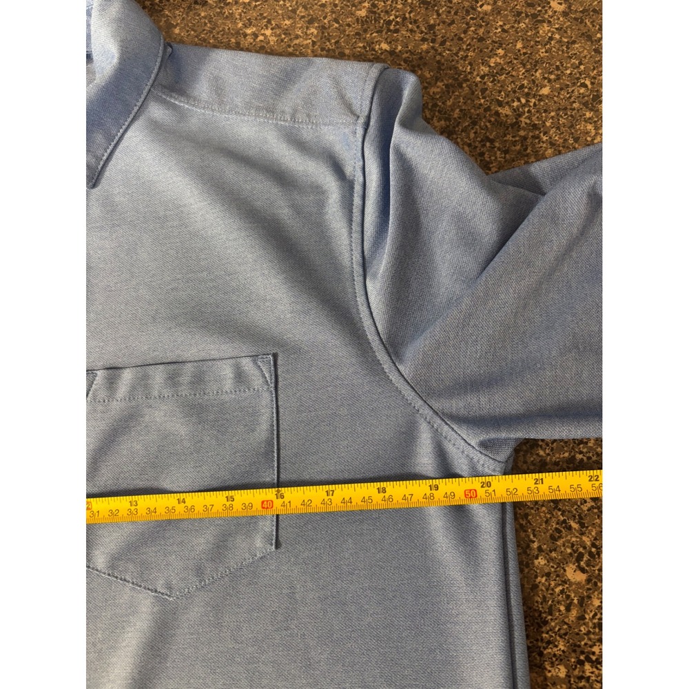 VRST Mens Athletic Long Sleeve Performance Button Down Shirt‎ Blue Stretch - Picture 6 of 7